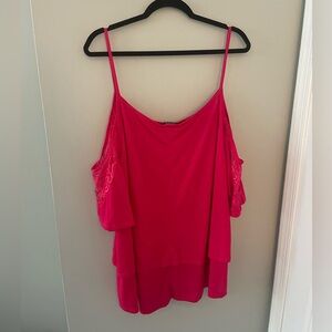 Pink Cold Shoulder Top